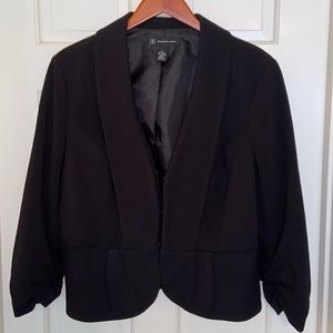 INC Black Peplum Style Bracelet Sleeve Lined Jacket